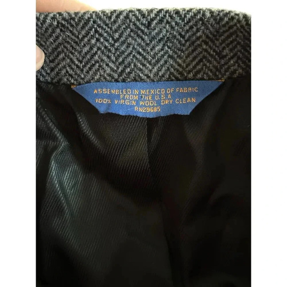 Pendleton Pure Wool Gray Tweed Elbow Patches Western Jacket Sports Coat Size 48 - Picture 10 of 11